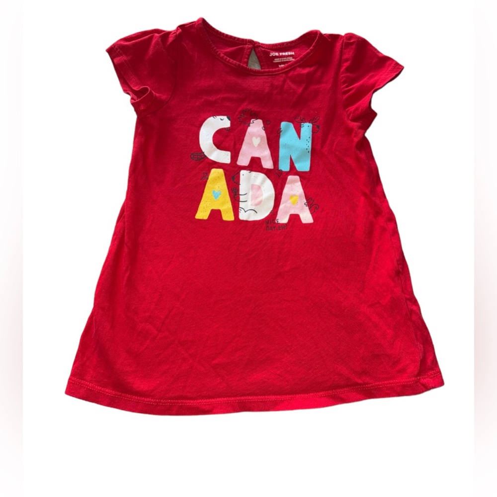 3 FOR $10 JOE FRESH 18-24M Canada“Nice Day, Eh? Keyhole Back Cotton T -Shirt